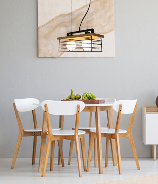 우드라인 2등 펜던트조명 인테리어 식탁등